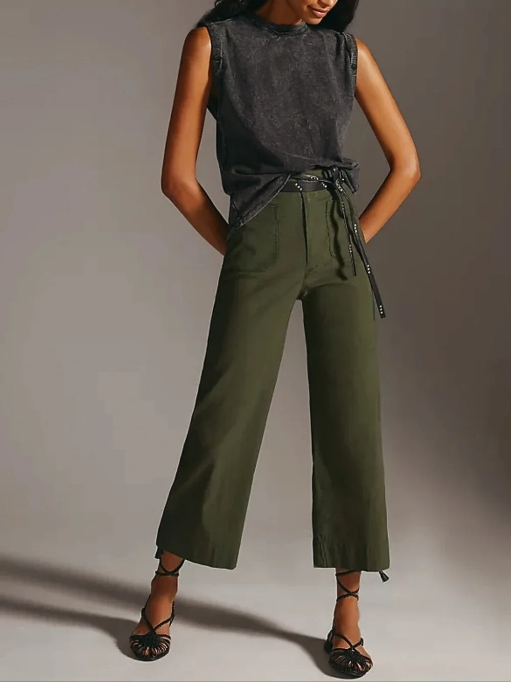 Anthropologie Maeve The Colette Ponte Crop Wide-Leg Pants Size 25 - Picture 1 of 3